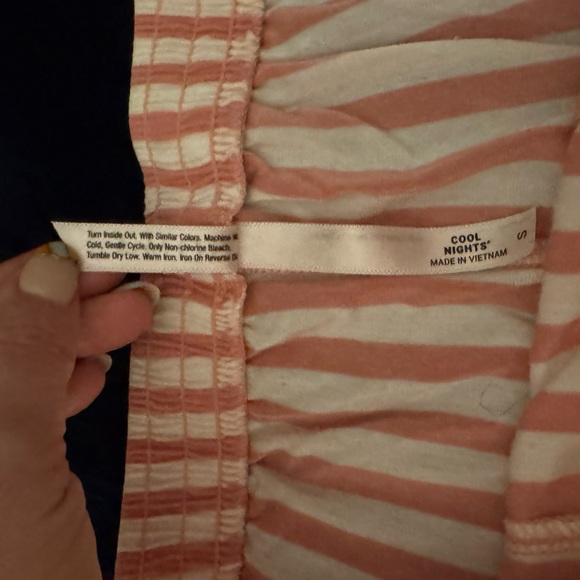 Soma Pink and White Striped Sleep Pajama Shorts - Picture 4 of 4